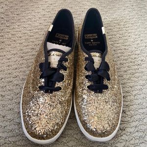 Keds, Kate Spade New York, gold glitter sneaker